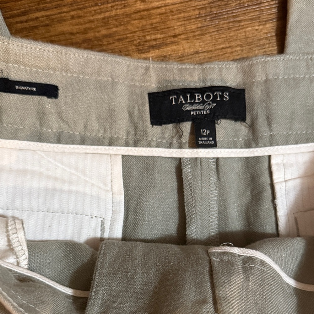 Talbots Green Cropped Ankle Pants - Picture 3 of 7